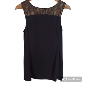 Narciso Rodriguez  womans black sleeveless sparkle top size S